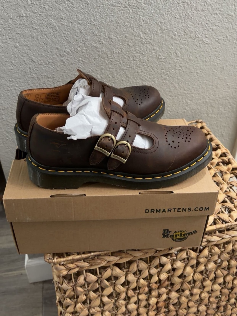 New Dr. Martens Brown Mary Jane Shoes - Picture 3 of 7